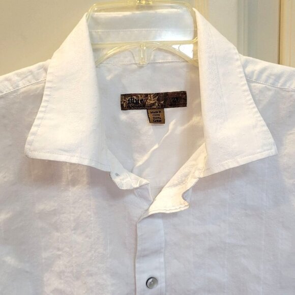 Blue Brand Men's 2X White 100% Cotton Long Sleeve Pearl Button Western Shirt - Picture 2 of 9